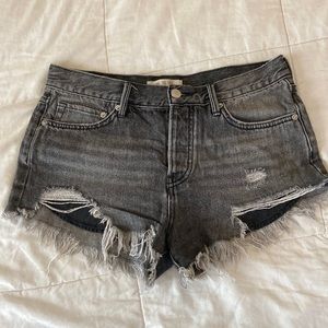 free people grey denim shorts